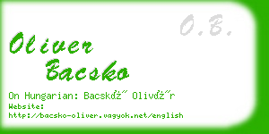 oliver bacsko business card